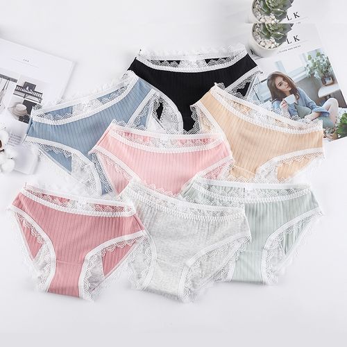 Leak Proof Menstrual Panties Physiological Pants Sexy Women Underwear Period Cotton Waterproof Briefs Lady Lingerie 1 Piece(#Black)