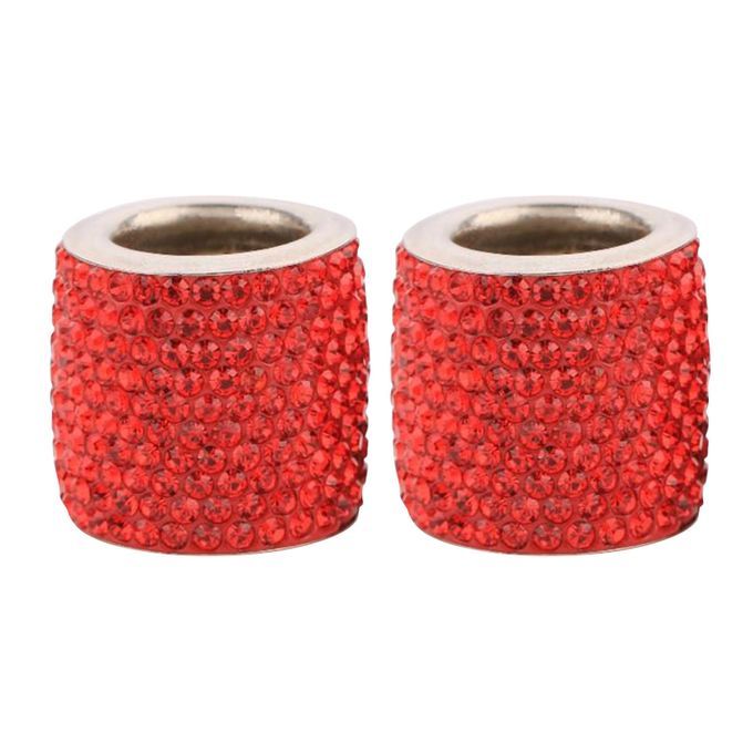 2x Crystal Diamond Car Headrest Head Rest Collars Rings Decors Red Red
