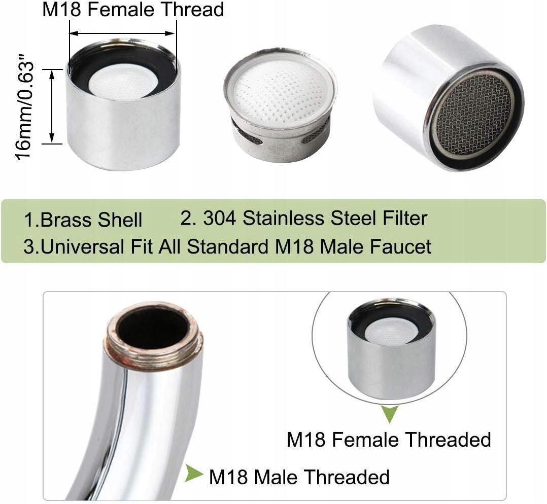 2 pieces M18 universal female thread faucet with air nozzle