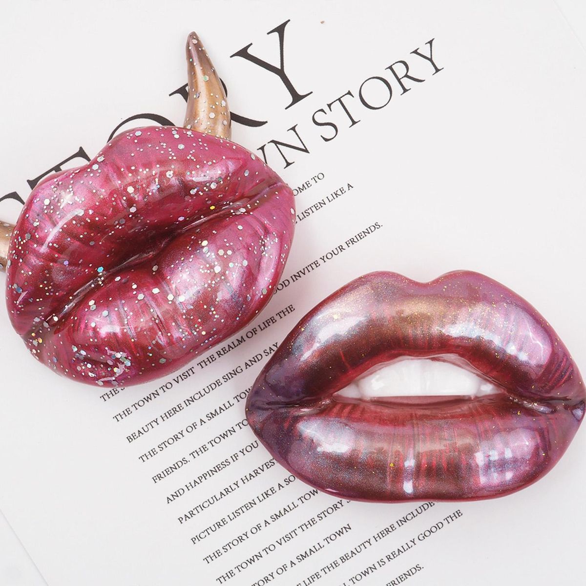 Flexible Lip Mould 3d Lip Silicone Mold Set Easy Release for Handmade White