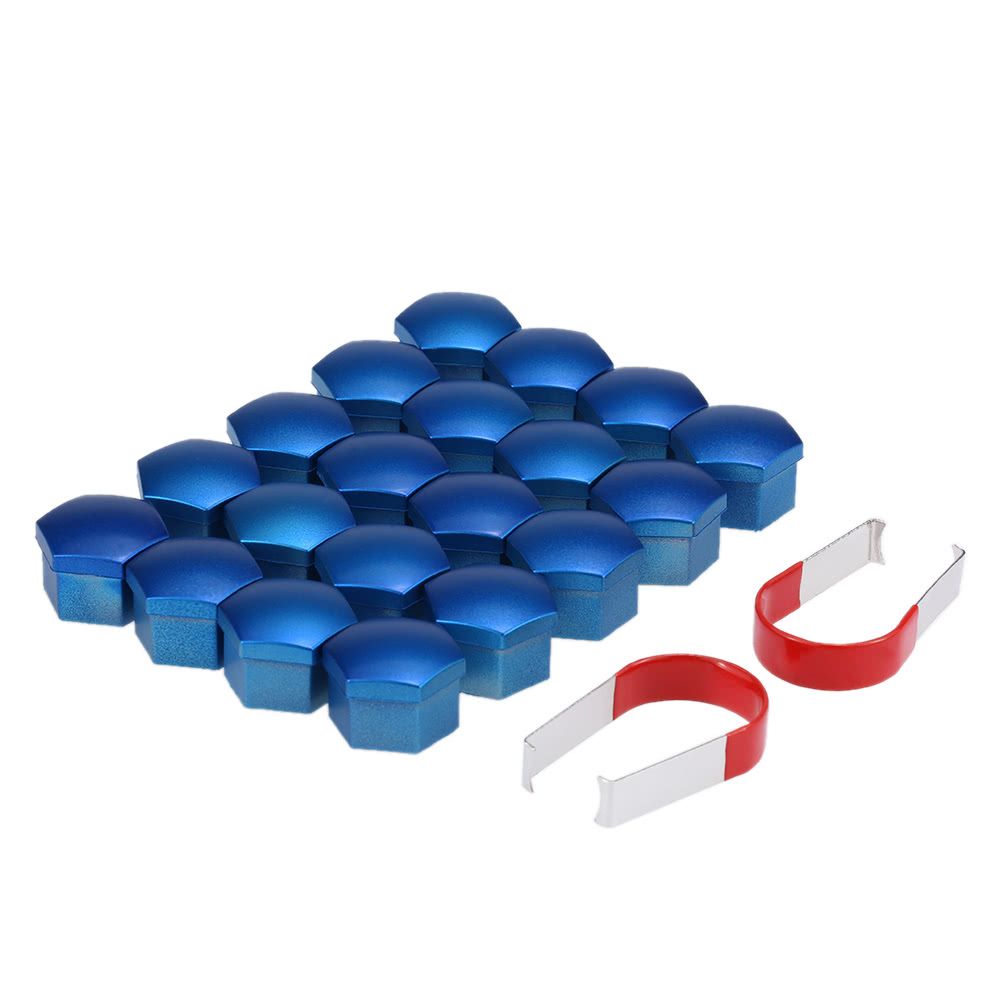 Set Of 20pcs Universal 17mm Chrome Plastic Car Wheel Nut