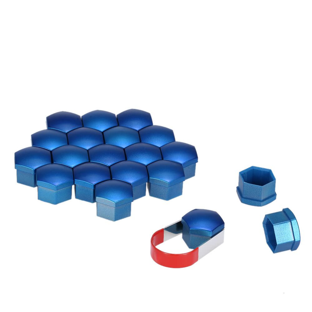 Set Of 20pcs Universal 17mm Chrome Plastic Car Wheel Nut