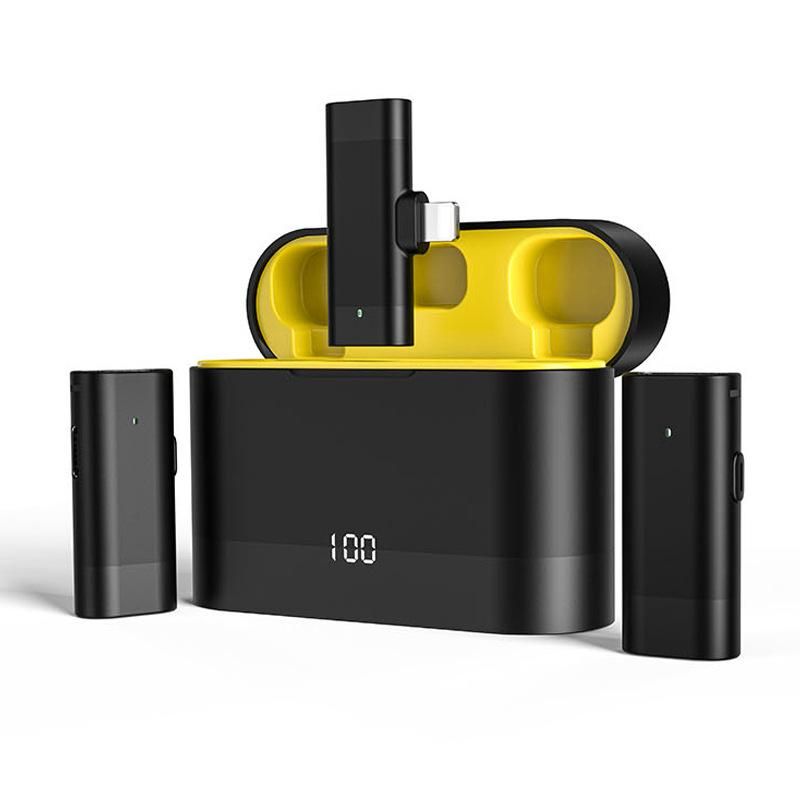 30M Omnidirectional Recording Wireless Lavalier Microphones with Charging Case