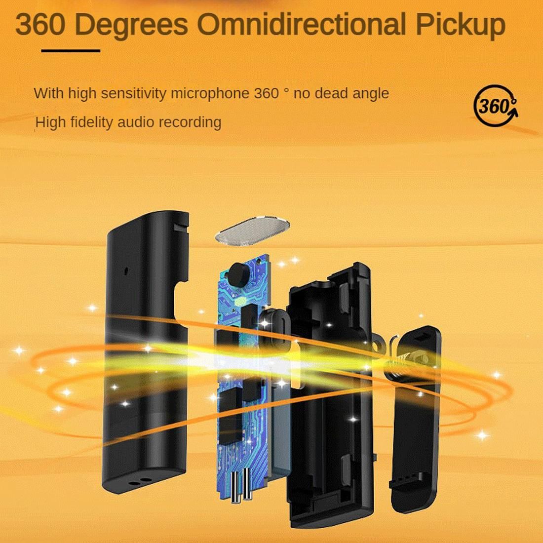 30M Omnidirectional Recording Wireless Lavalier Microphones with Charging Case