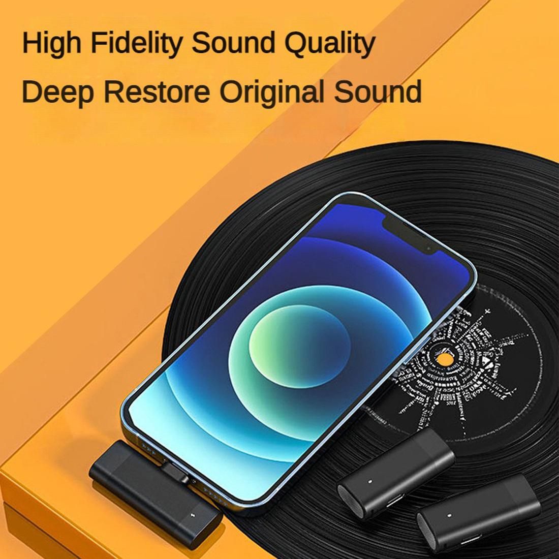 30M Omnidirectional Recording Wireless Lavalier Microphones with Charging Case