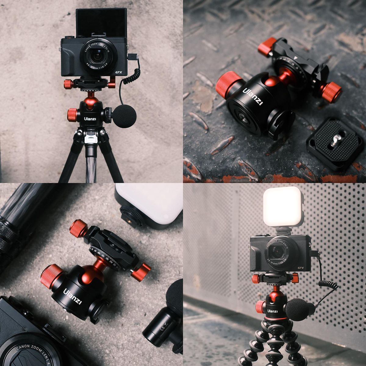 Ulanzi U-70 Mini Ball Head Dual 360° Panorama Adjusting with Cold Shoe Mount Quick Release Plate Compatible with Arca-Swiss Peak Design Quick Release