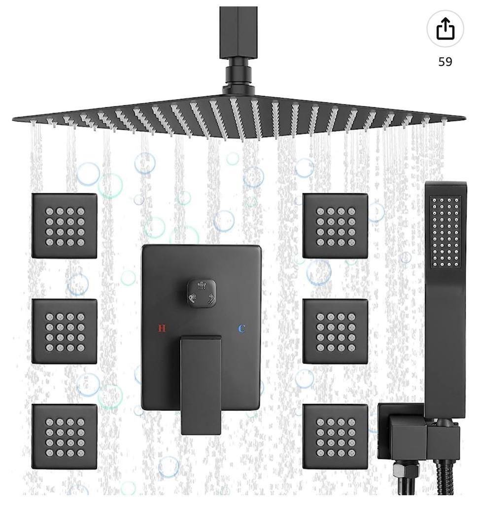 Quality 6 Ways Conceal Condict Shower With Body Jet