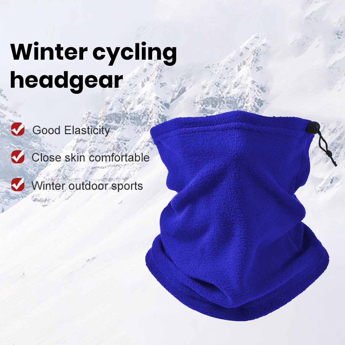Solid Color Scarf Warmthmaxx Polar Fleece Neck Gaiter for Cycling Royal Blue