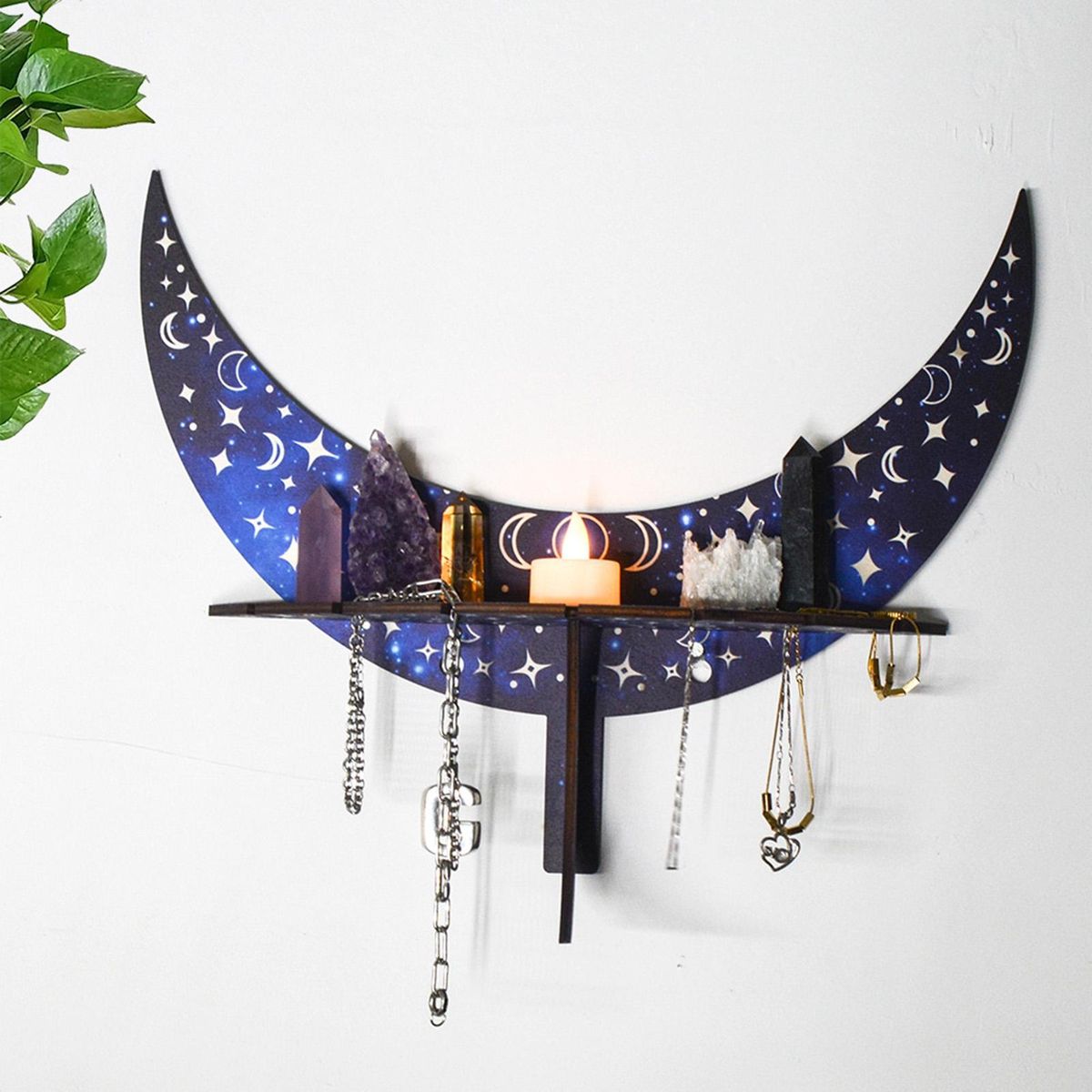 Storage Shelf Boho Style Storage Stand Blue