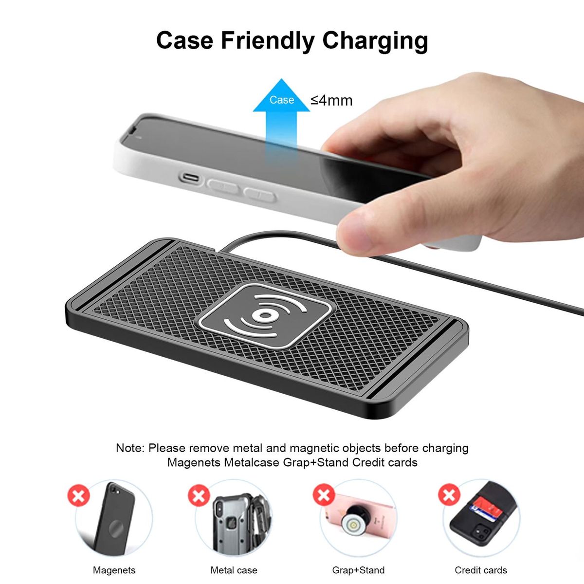 Wireless Charger Pad Fast Charging Non-slip Diy Trim Wide B