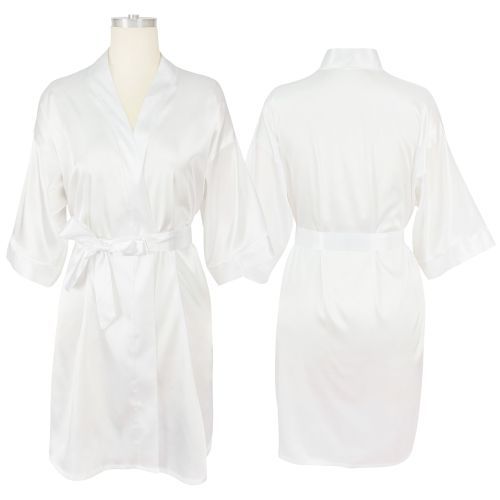Women Satin Wedding Kimono Bathrobe Plus Size Bridal Shower Silk Sleepwear Bride And Brdiesmaid Robes（#as The Photo）