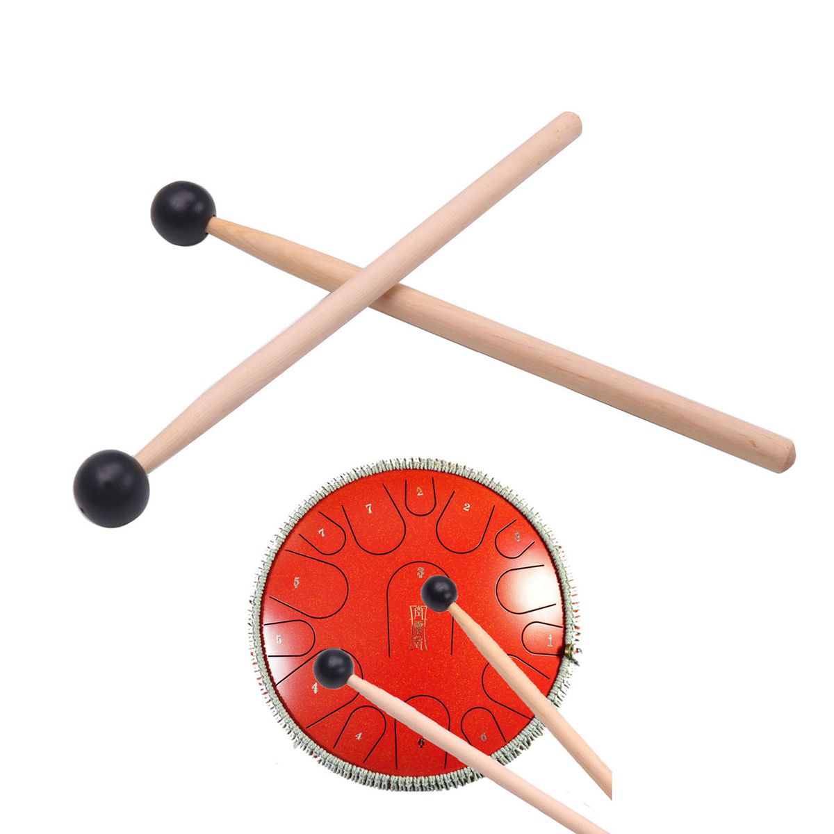 1 Pair Tongue Steel Drum Xylophone Mallets Tuning Fork