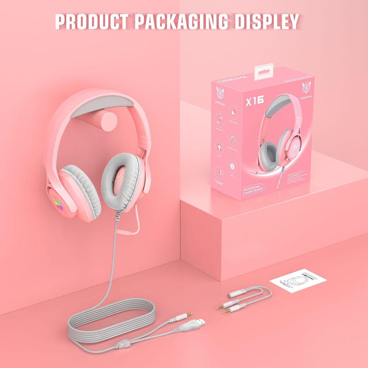 ONIKUMA X16 Wired Headset with Noise Reduction Microphone