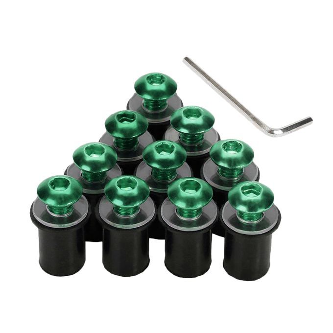 10 Pieces Universal Windscreen Windshield Bolts Screw Kit M5 5mm Green