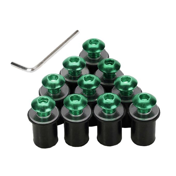 10 Pieces Universal Windscreen Windshield Bolts Screw Kit M5 5mm Green