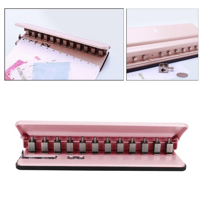Desktop Hole Puncher Adjustable Punch Tool For A4 A5 A6 Light Orange