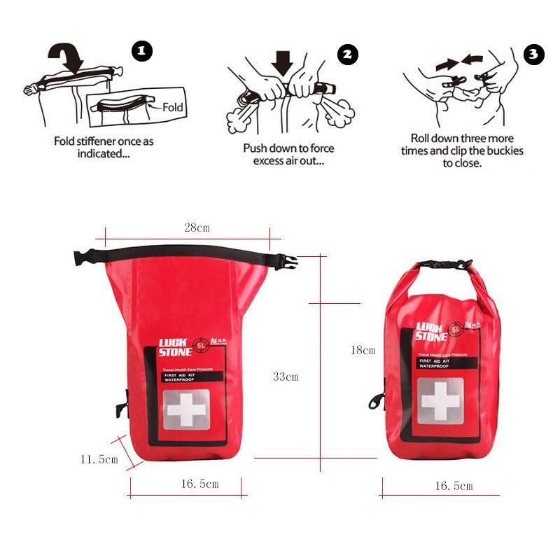 5L Large Waterproof First Aid Kit Bag Portable Emergency Kits Case Only For Outdoor Camp Travel Emergency Medical Treatment
