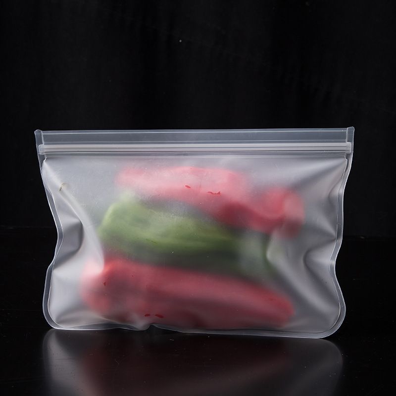 Silicone Food Storage Containers Reusable Food Storage Bags Lunch Bags Stand Up Zip Shut-L(26x20cm)