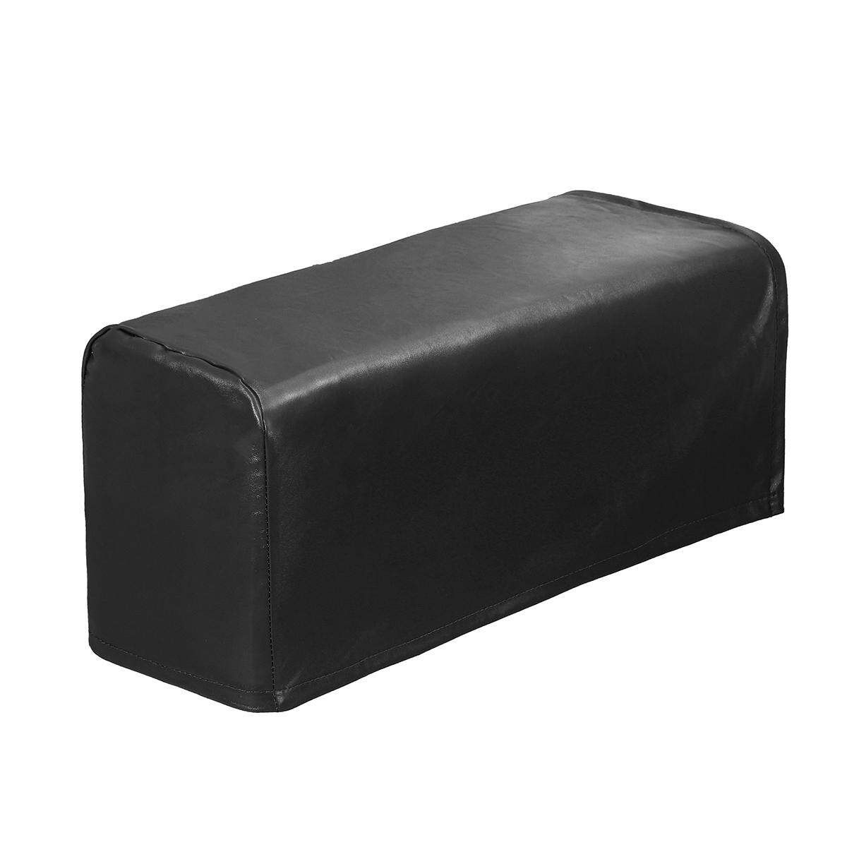 2PC PU Leather Furniture Sofa Armrest Covers Couch Chair Arm Protectors Stretchy Black