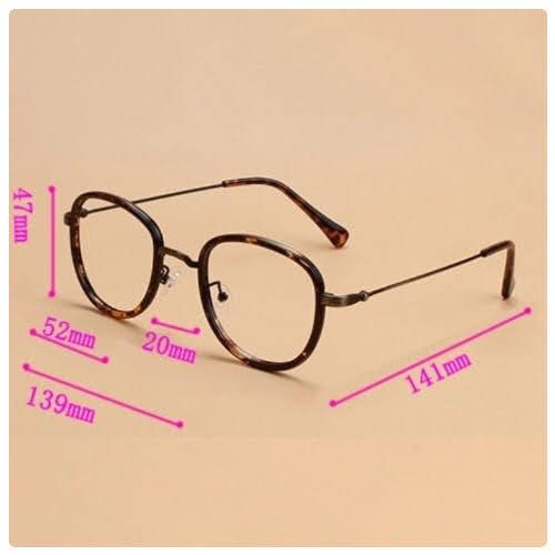 Red Leopard Print Prescriptionable Tr90 Titanium Steel Round Optical Eyeglasses