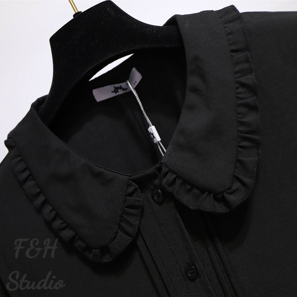 3576 2XL-6XL Plus Size Chiffon Lantern Sleeve Blouse