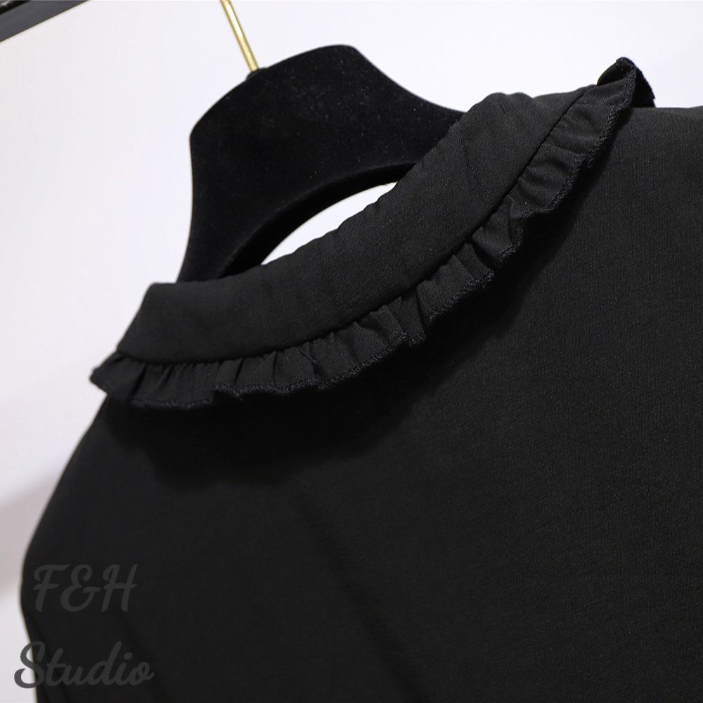 3576 2XL-6XL Plus Size Chiffon Lantern Sleeve Blouse