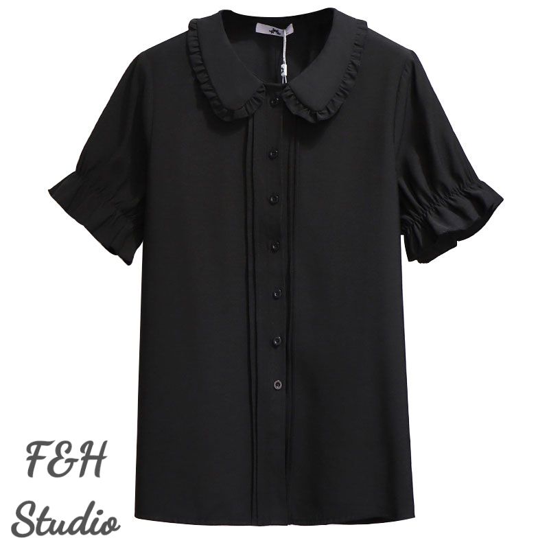 3576 2XL-6XL Plus Size Chiffon Lantern Sleeve Blouse