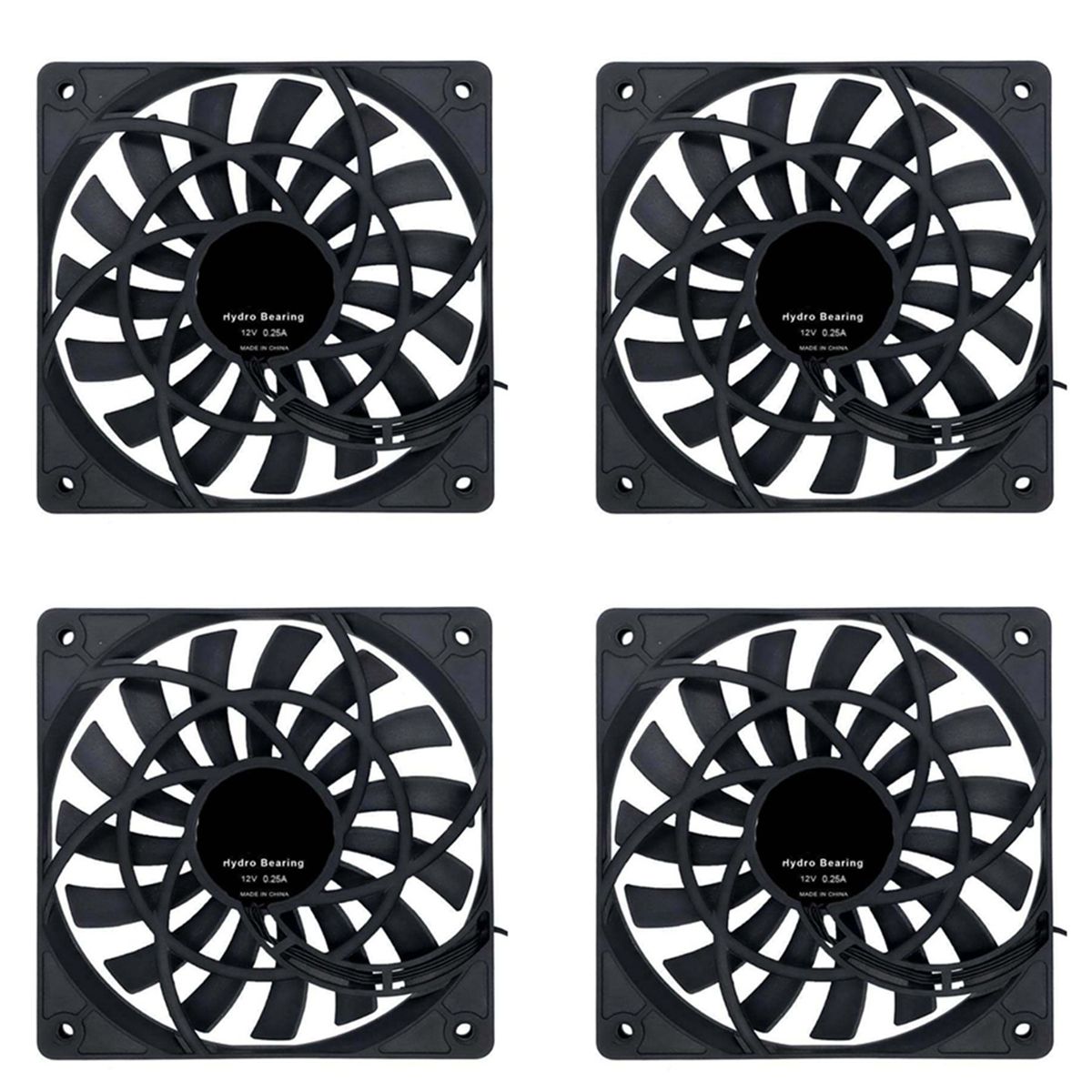4X Mute 120mm 12cm PWM Cooling Fan Slim 12mm,New