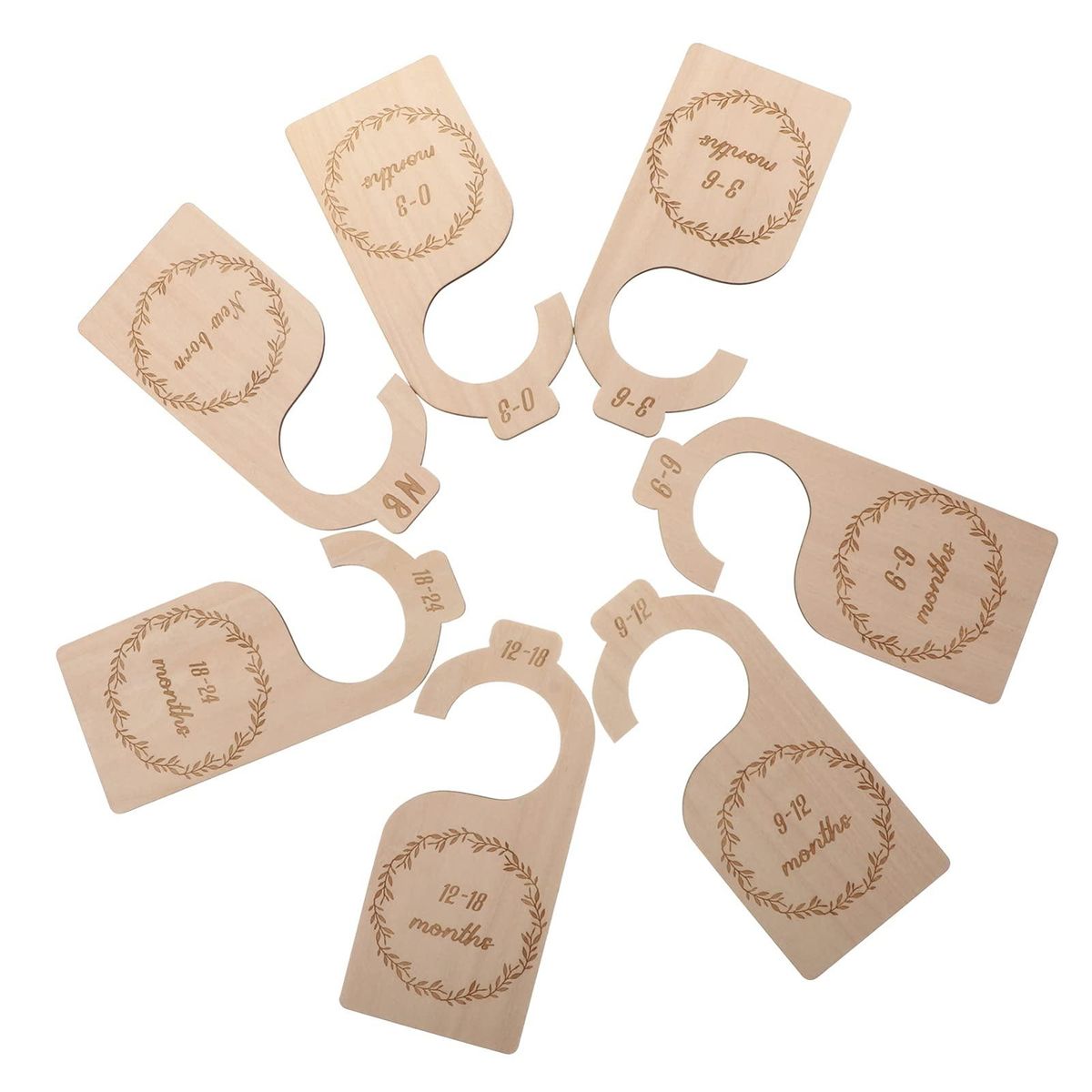 7Pcs Wooden Baby Closet Divider,Upgrade NB to 24 Months