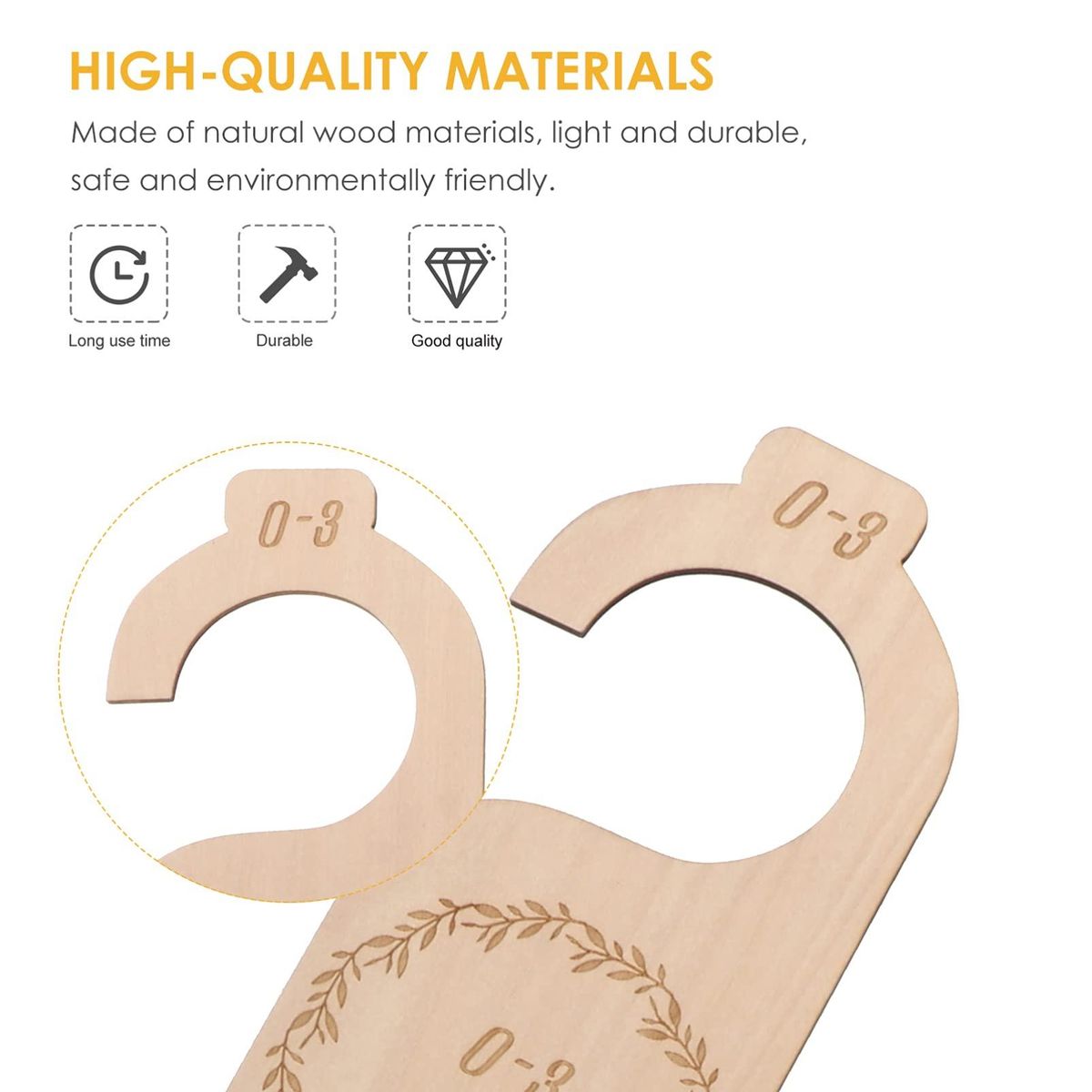 7Pcs Wooden Baby Closet Divider,Upgrade NB to 24 Months