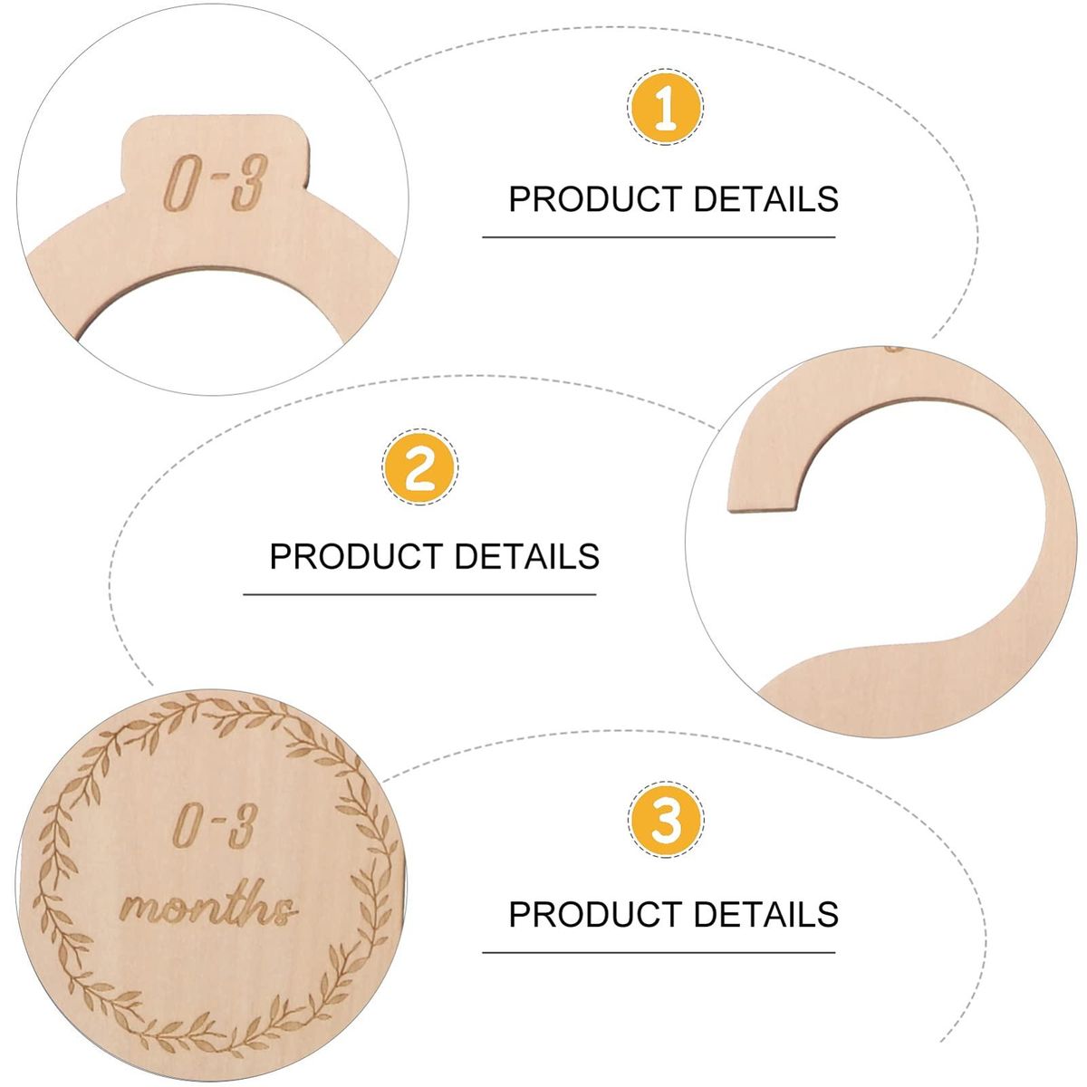 7Pcs Wooden Baby Closet Divider,Upgrade NB to 24 Months