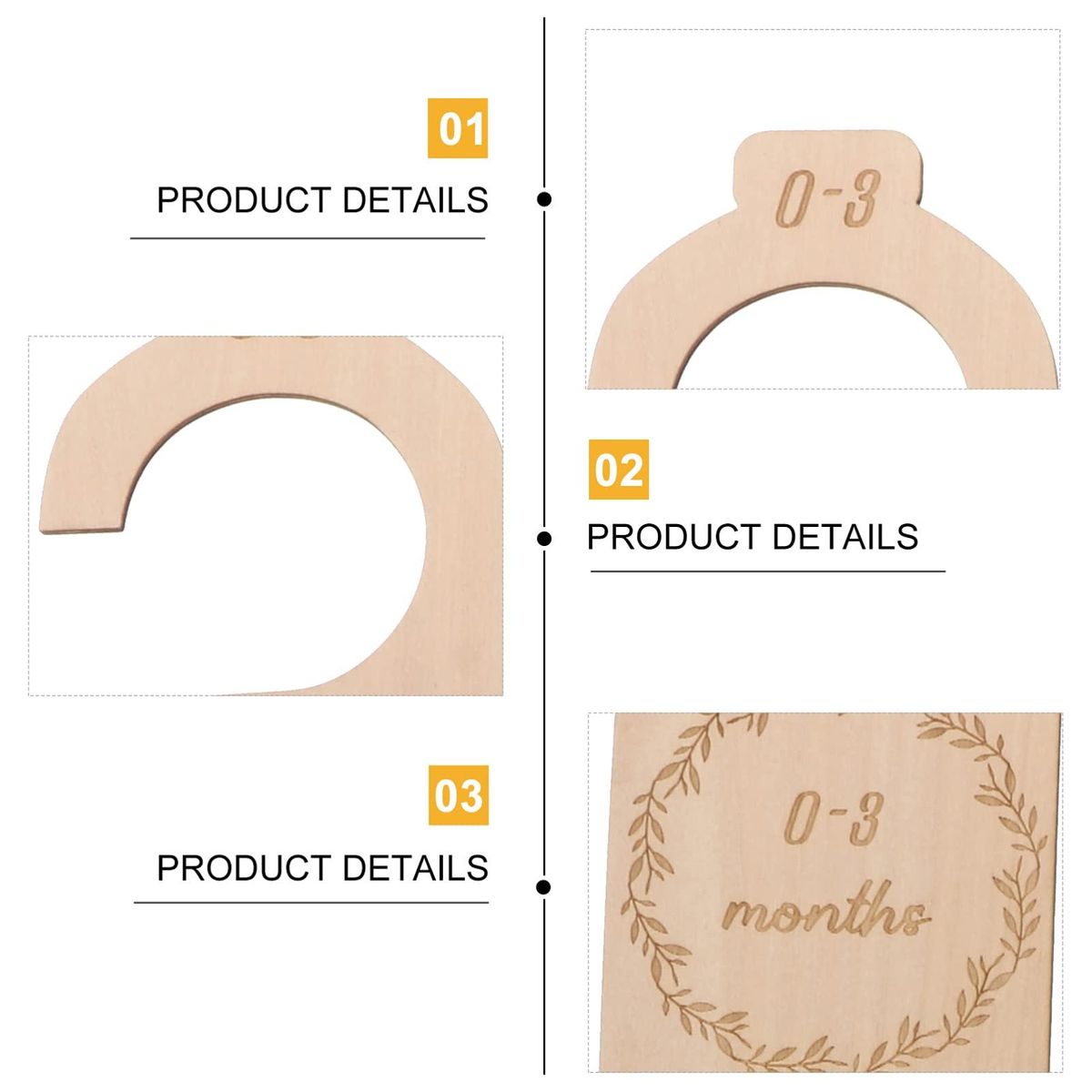 7Pcs Wooden Baby Closet Divider,Upgrade NB to 24 Months