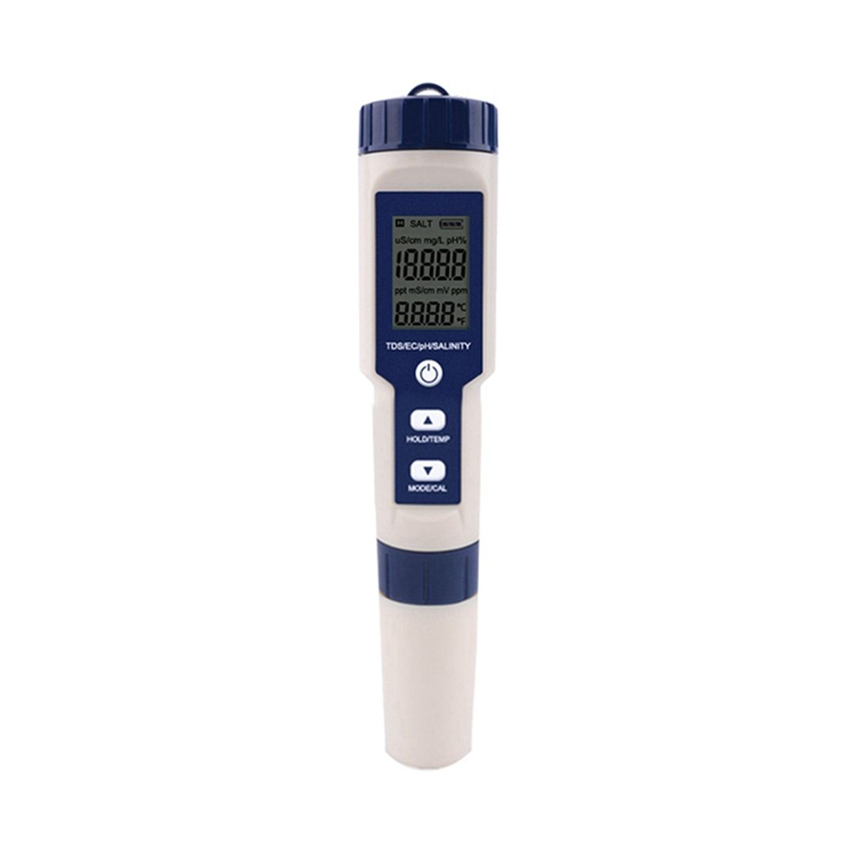 5 in 1 TDS/EC/PH/Salinity/Temperature Meter Digital Water Quality Monitor Tester for Pools, Drinking Water, Aquariums