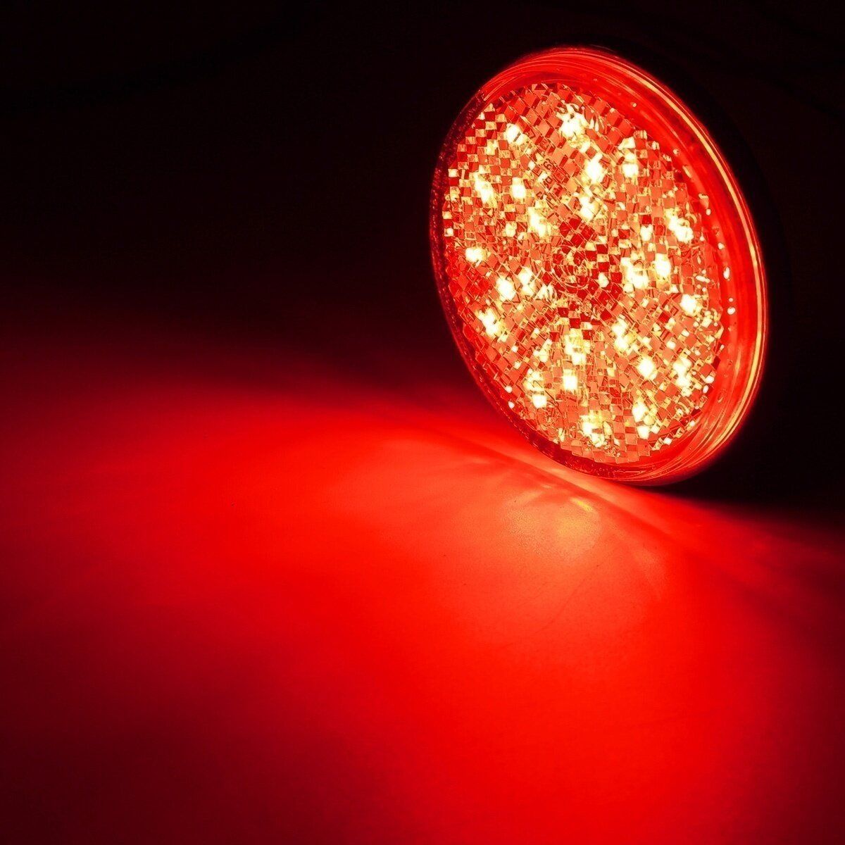 2 PCS Round Reflector LED Light Rear Tail Brake Stop Signal 12V For Toyota COROLLA Red Red (red)