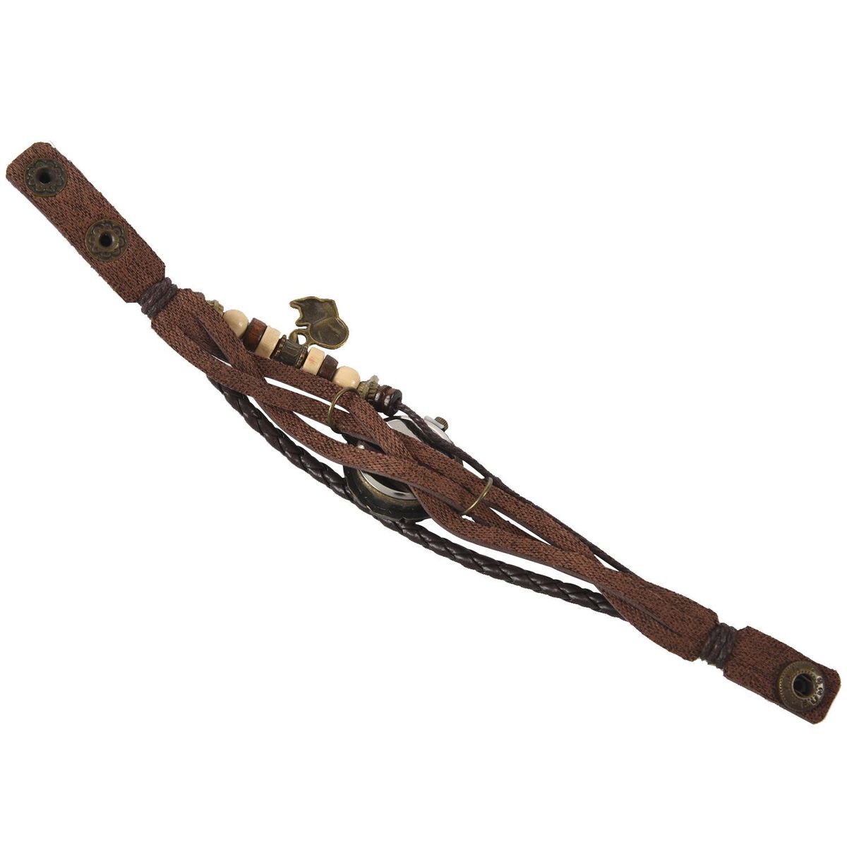 CAY Weaving Coils Vintage Leather Bracelet Ladies Watch (, B