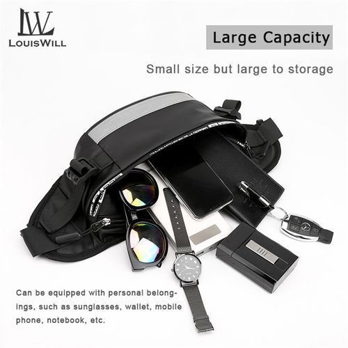 LouisWill Men Fashion Nylon Crossbody Sports Waist Packs