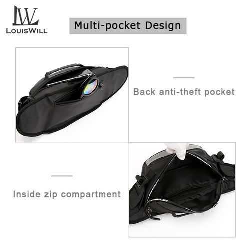 LouisWill Men Fashion Nylon Crossbody Sports Waist Packs
