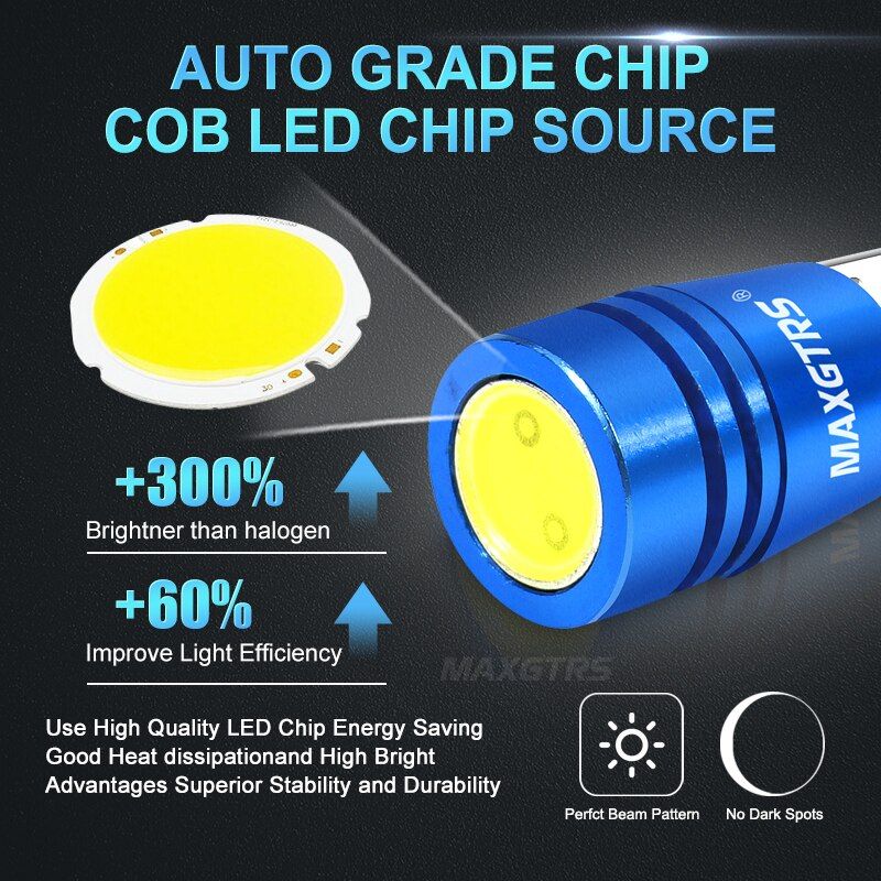 MAXGTRS High Power T10 W5w Led 12V Xenon 4300K Car Light Lamp Interior Light Canbus Error Warning Free Top Quality Crystal Blue