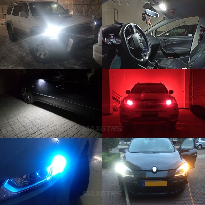 MAXGTRS High Power T10 W5w Led 12V Xenon 4300K Car Light Lamp Interior Light Canbus Error Warning Free Top Quality Crystal Blue