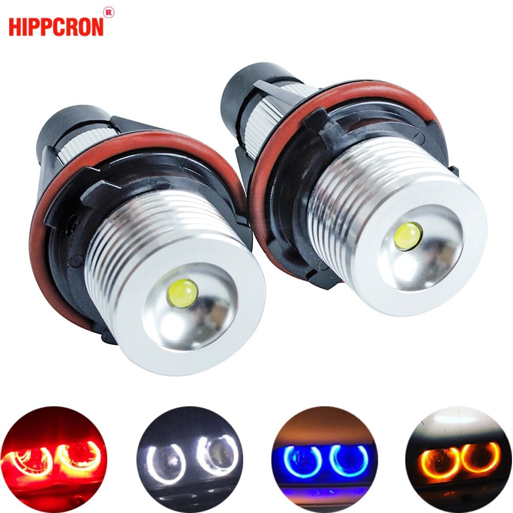 2Pcs LED Angel Eyes Marker Lights Bulbs For E39 E53 E60 E61 E63 E64 E65 E66 E87 525i 530i Xi 545i M5 Error Free 2*5W Red
