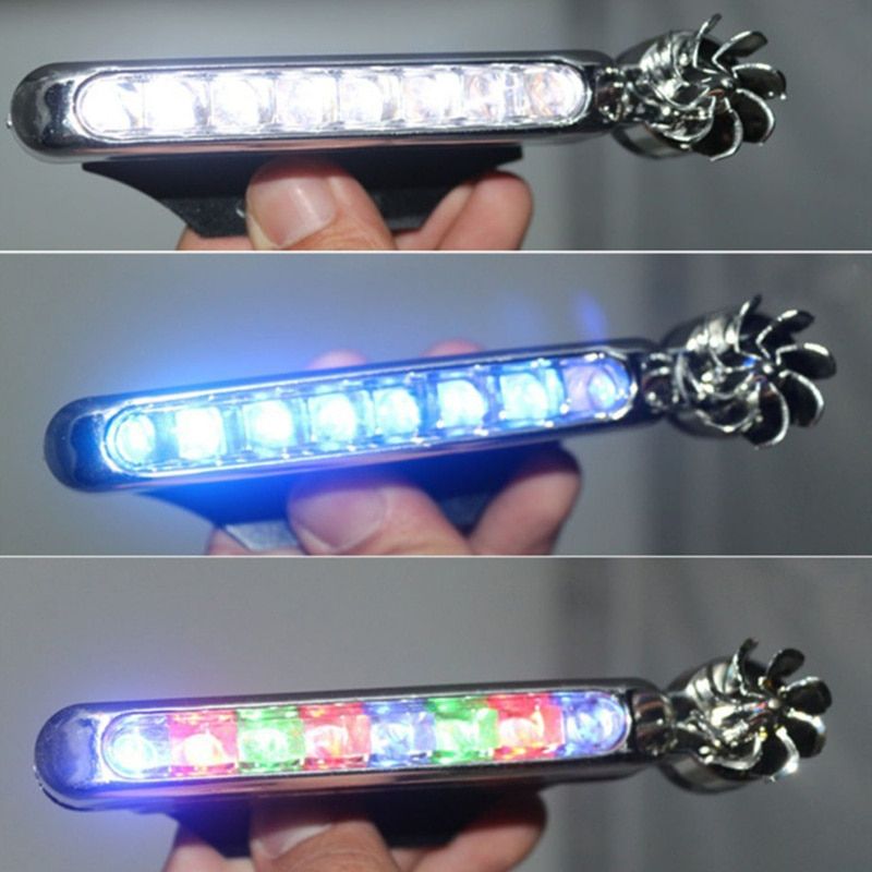 Wind Powered 8 LED Car Light External DRL Running Lights Headlight Fog Light Lamp Auto Daylight Wind Energy Without Wiring Blue
