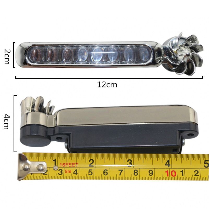 Wind Powered 8 LED Car Light External DRL Running Lights Headlight Fog Light Lamp Auto Daylight Wind Energy Without Wiring Blue