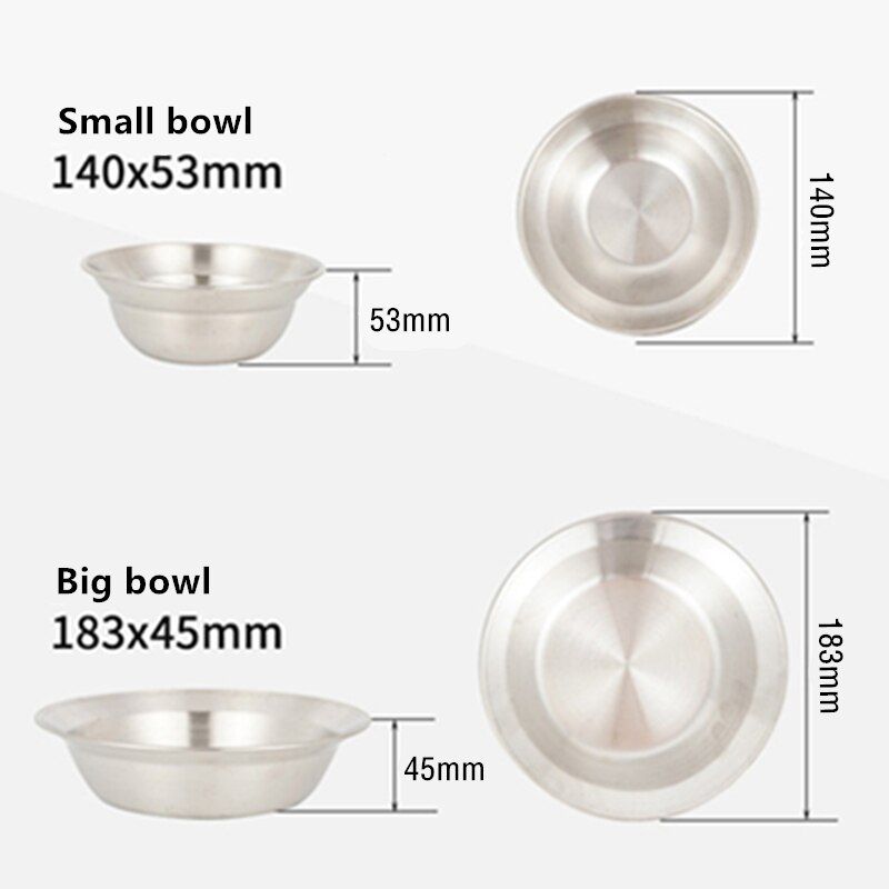 17Pcs/Set Camping Mess Kit Outdoor Tableware Stainless Steel Barbecue Picnic Plate Bowl