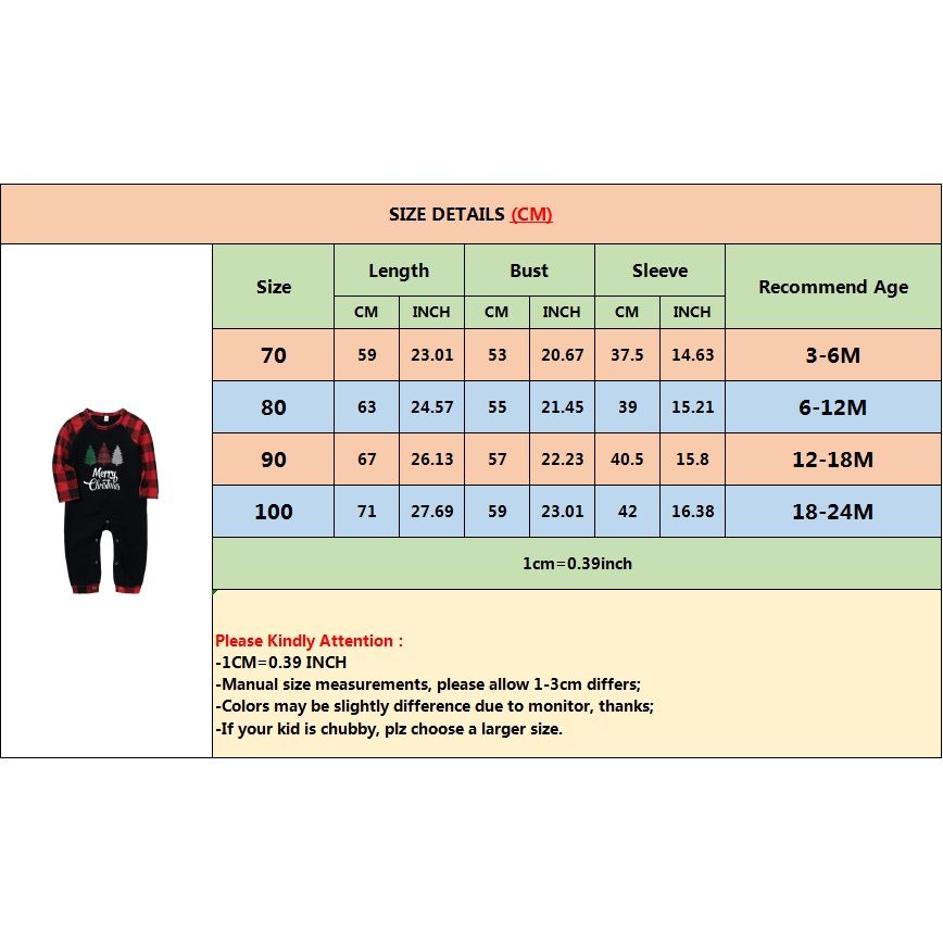 0-24 Months Baby Christmas Plaid Long Sleeve Romper