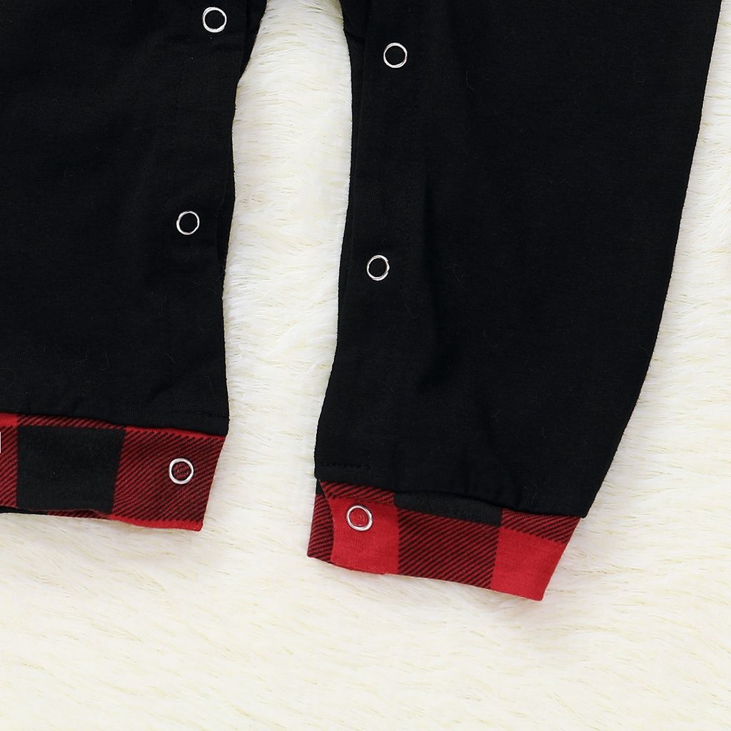 0-24 Months Baby Christmas Plaid Long Sleeve Romper