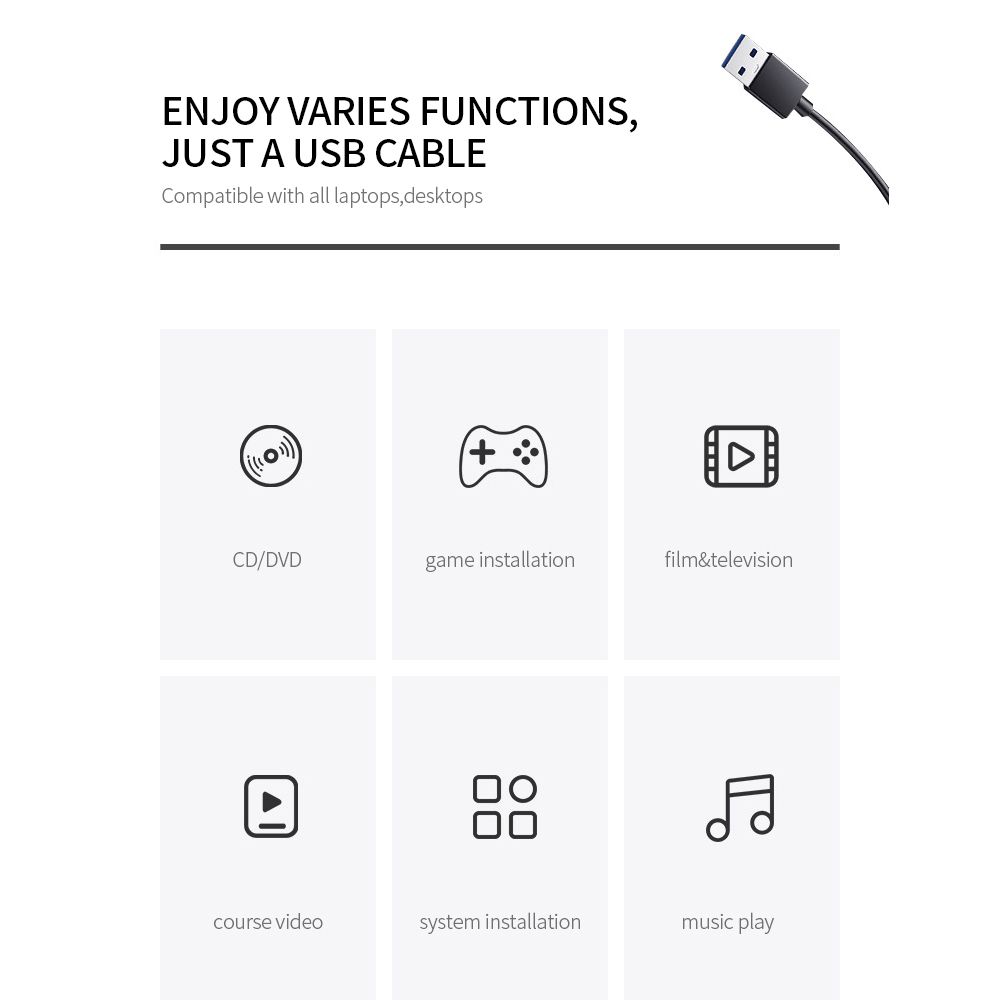 USB3.0 Suction Blu-ray Drive External Optical-drive Portable