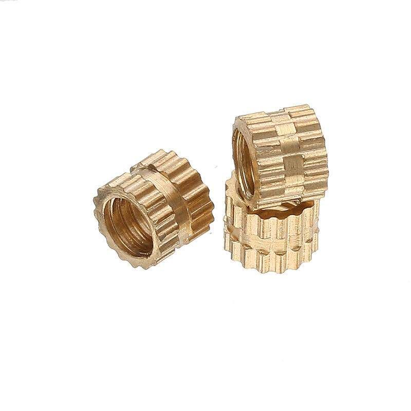 100Pcs M4 Brass Female Threaded Knurled Insert Embedded Nut