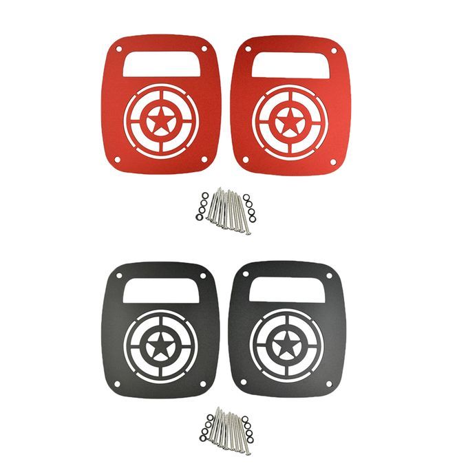 2Pcs Tail Light Cover Rear Lamp Protector Guard For Jeep Wrangler TJ