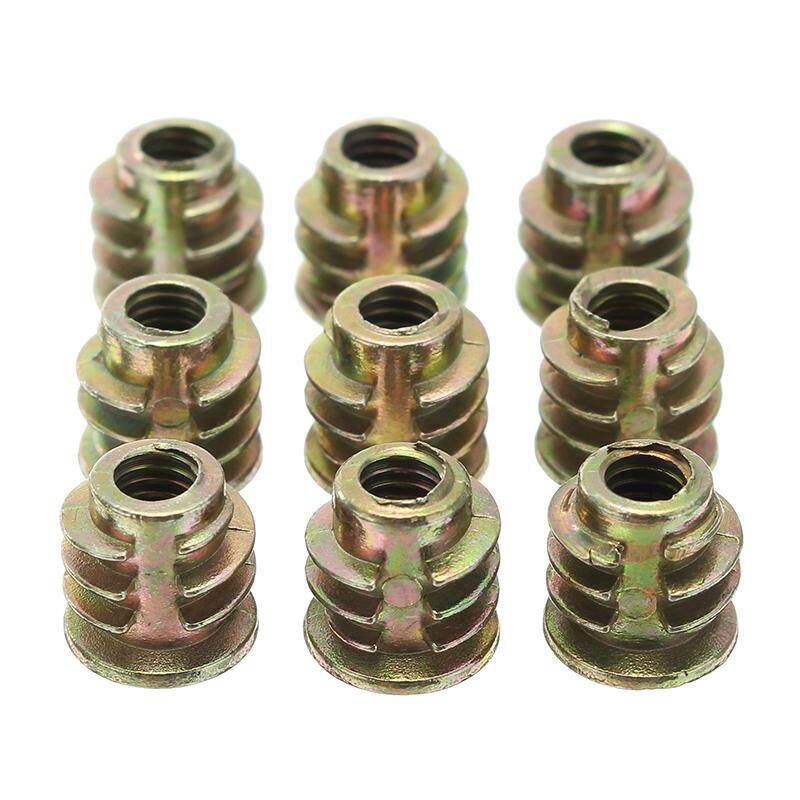 50Pcs M4 Zinc Alloy Wood Furniture Socket Drive Head Screw-in Threaded Insert Nut M4x8mm