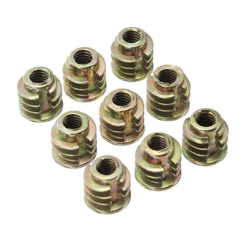 50Pcs M4 Zinc Alloy Wood Furniture Socket Drive Head Screw-in Threaded Insert Nut M4x8mm